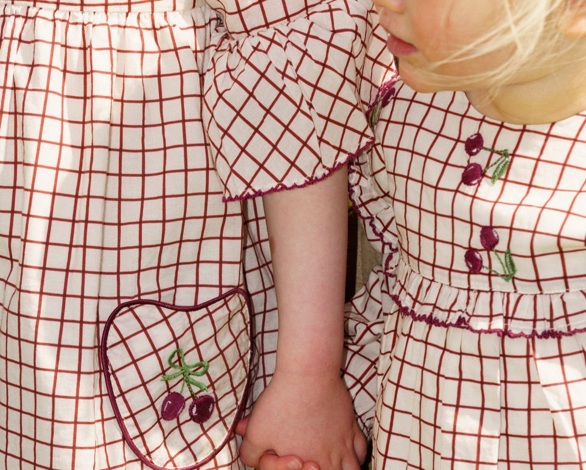 childrens organic cotton cherry print blouse