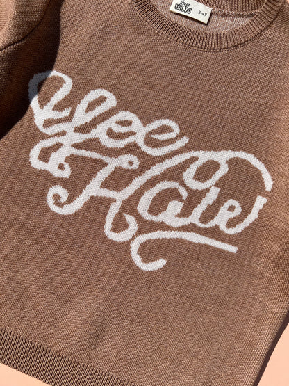 Brown Merino Wool Yeehaw Jumper