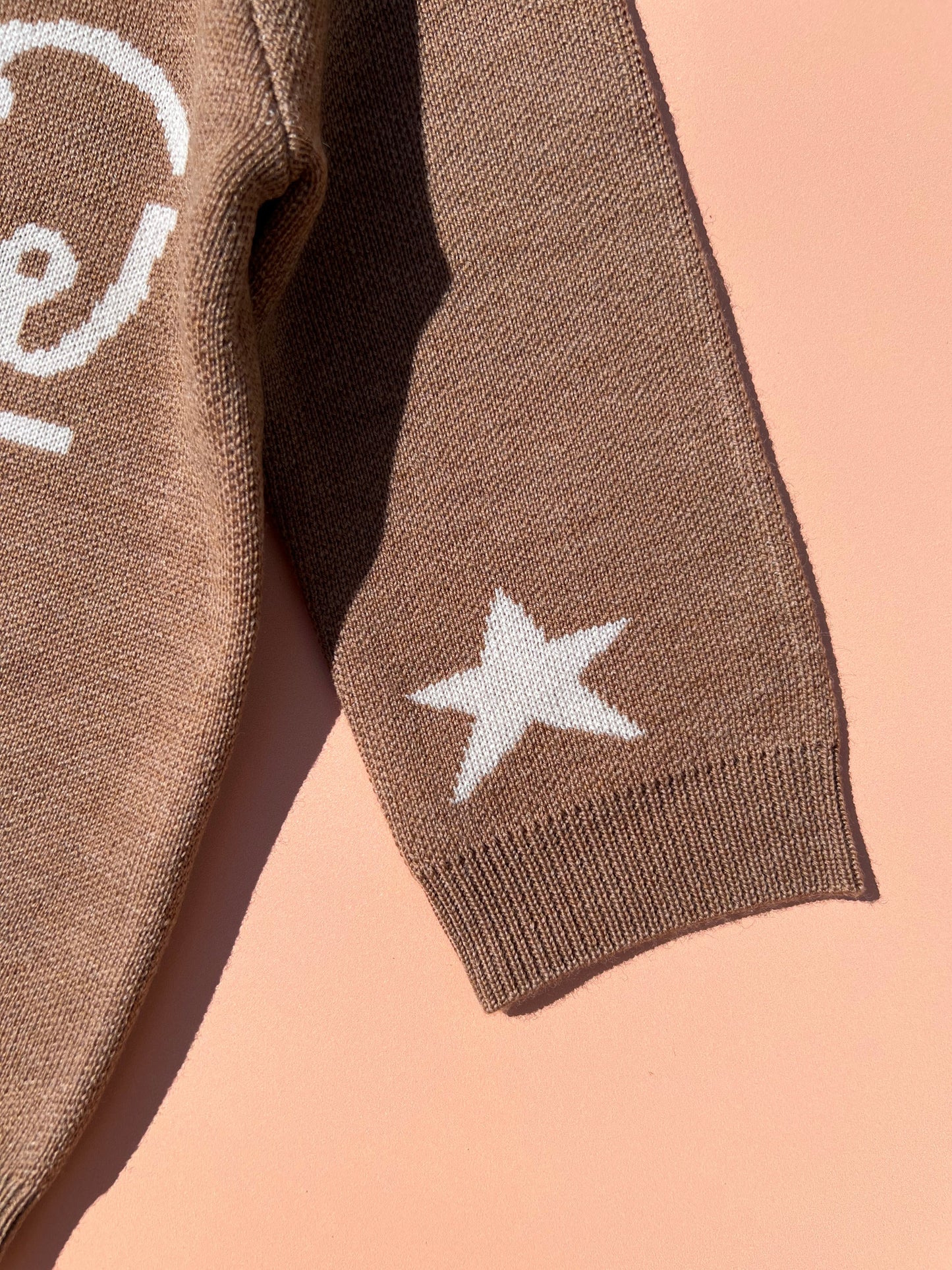 Brown Merino Wool Yeehaw Jumper