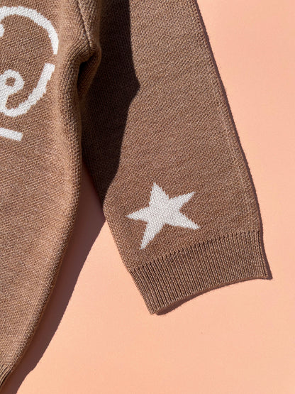 Brown Merino Wool Yeehaw Jumper