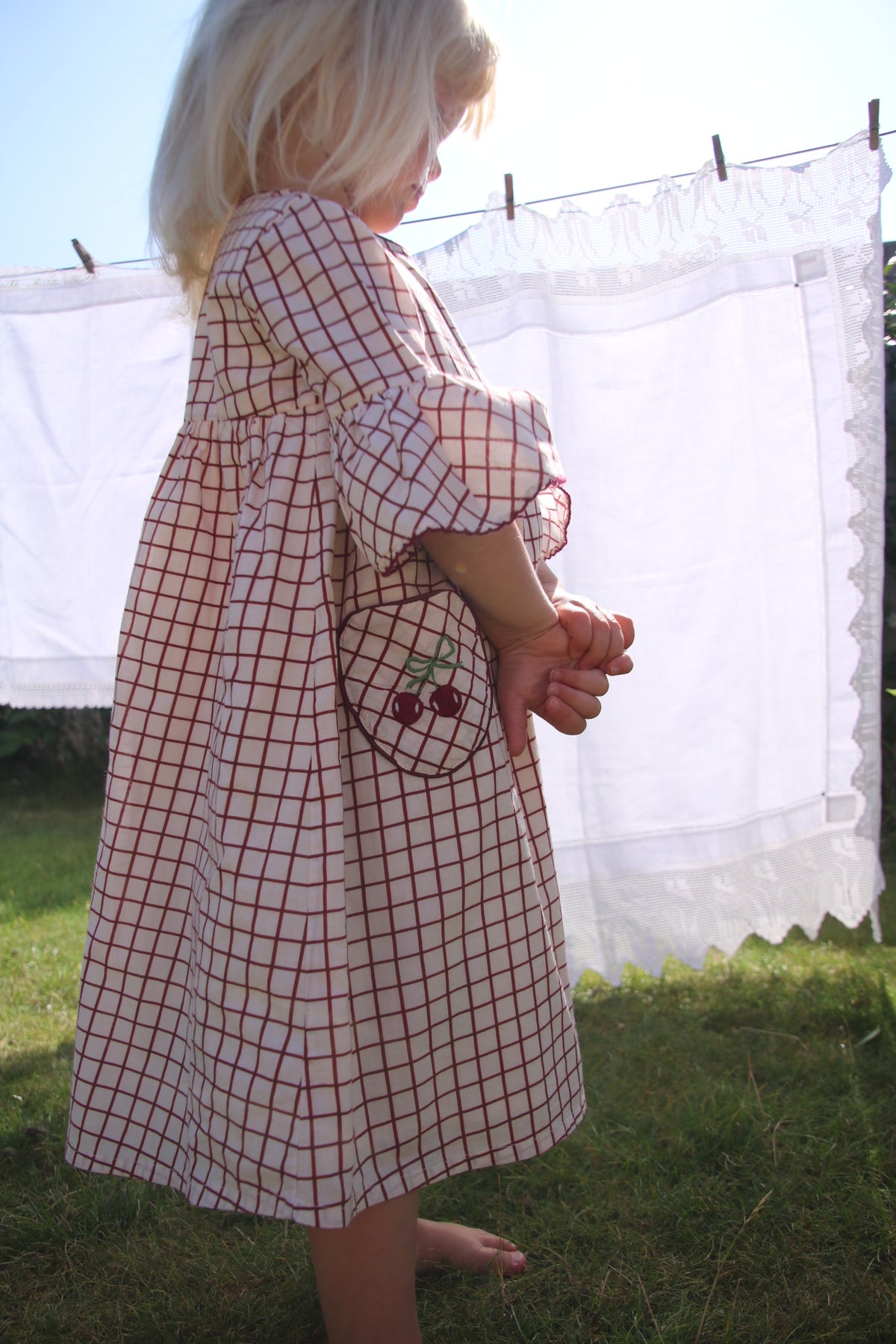 Organic Cotton Wild Cherry Pocket Dress