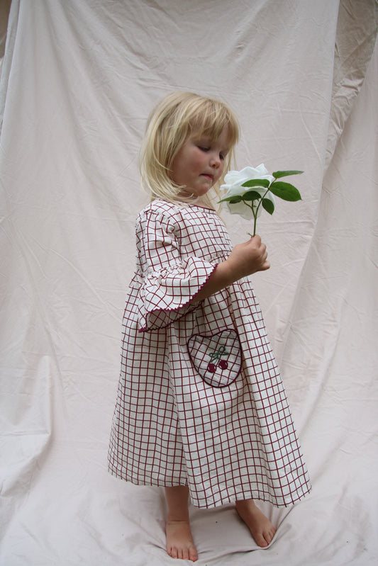 Organic Cotton Wild Cherry Pocket Dress