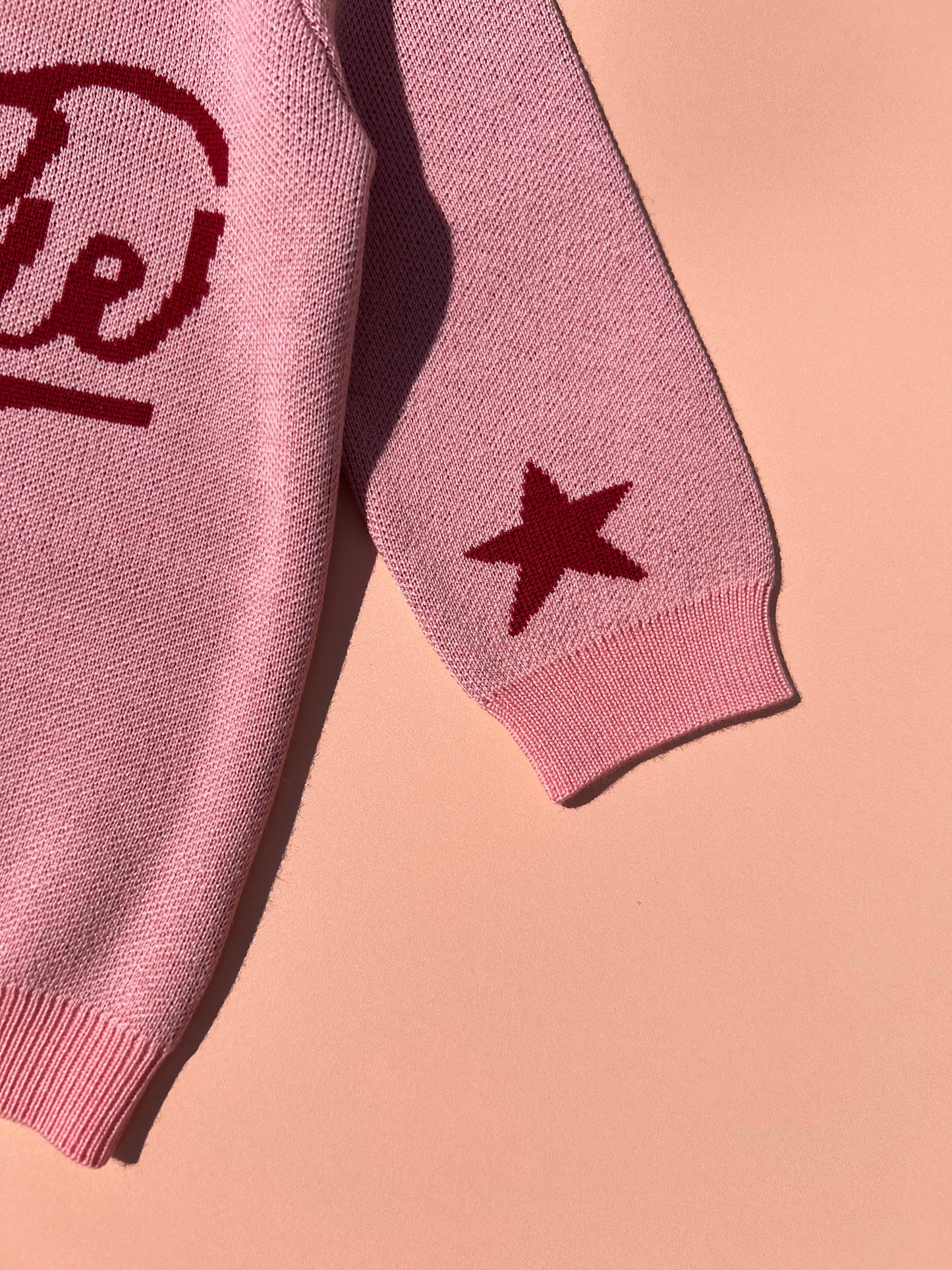 Pink Merino Wool Yeehaw Jumper