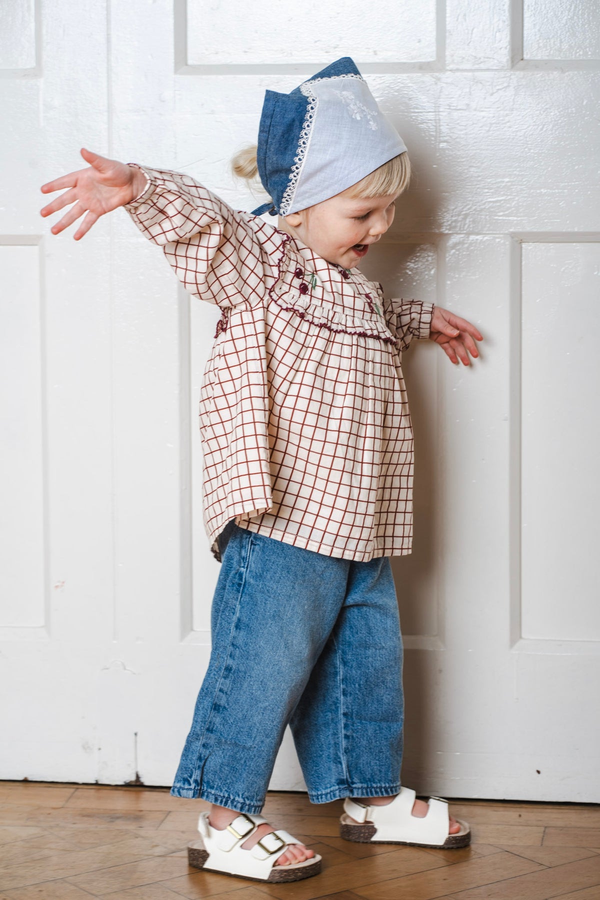Organic Cotton Wild Cherry Frilly Blouse