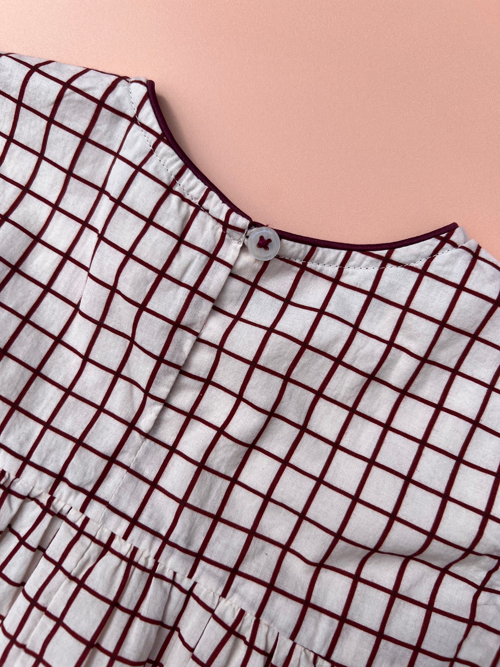 Girls organic cotton vintage inspired cherry pocket dress