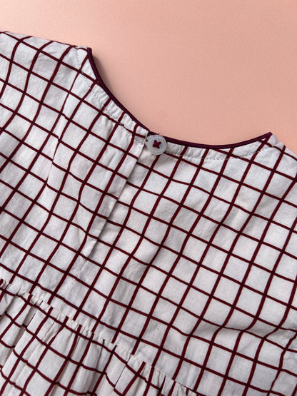 Girls organic cotton vintage inspired cherry pocket dress