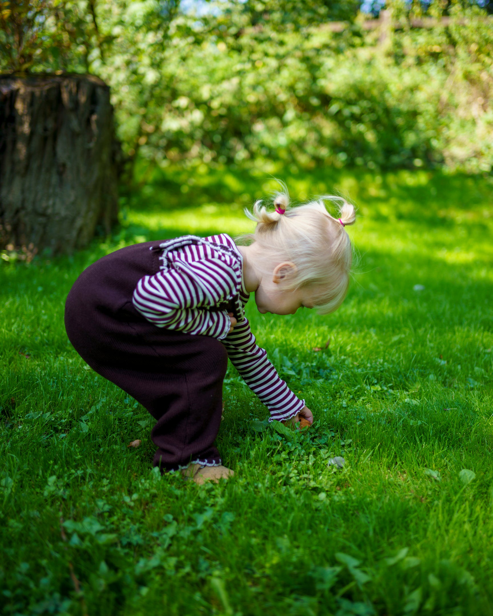 Soft brown merino wool dungarees for children with white scallop design and adjustable fit