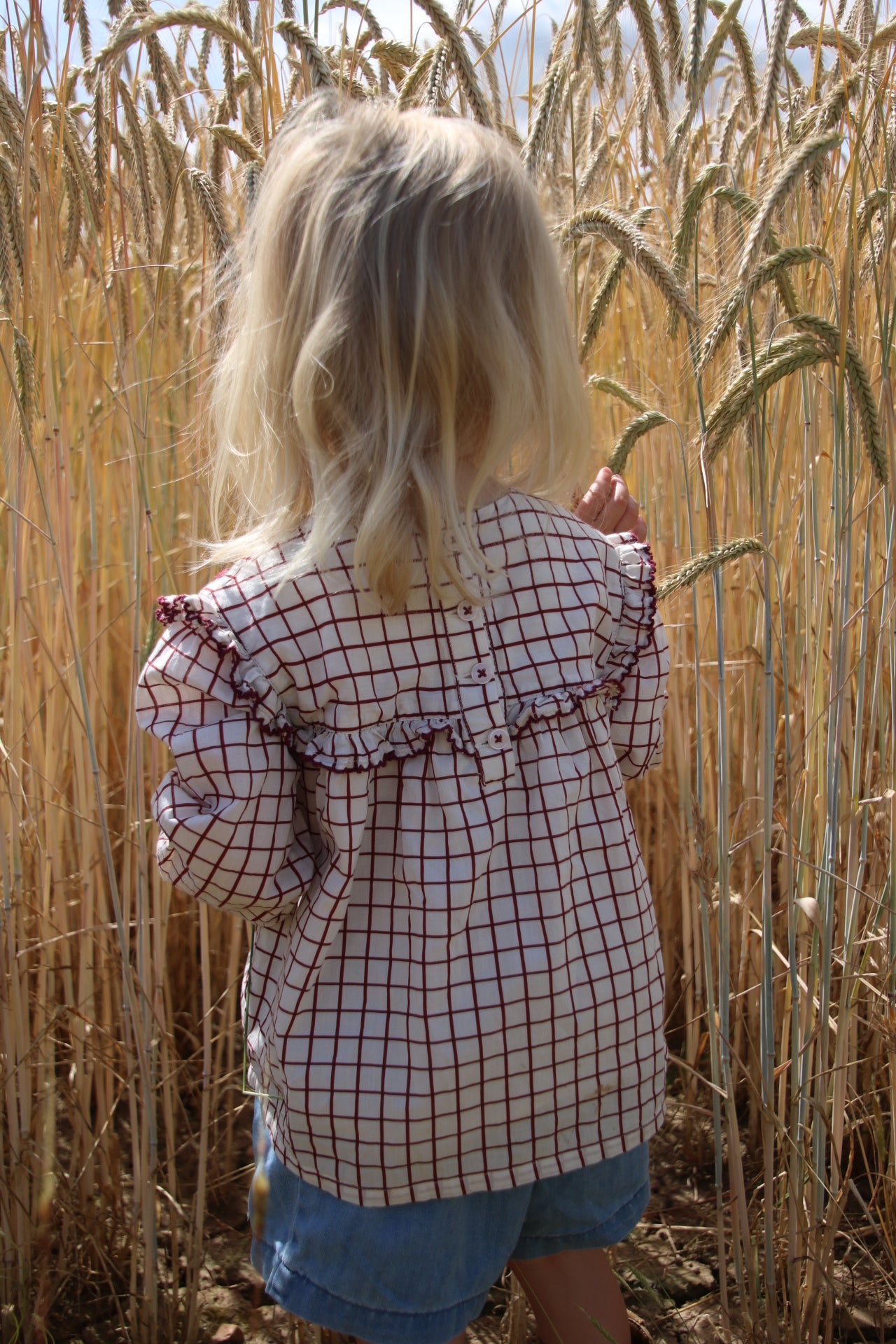 girls organic cotton embroidered cherry blouse top