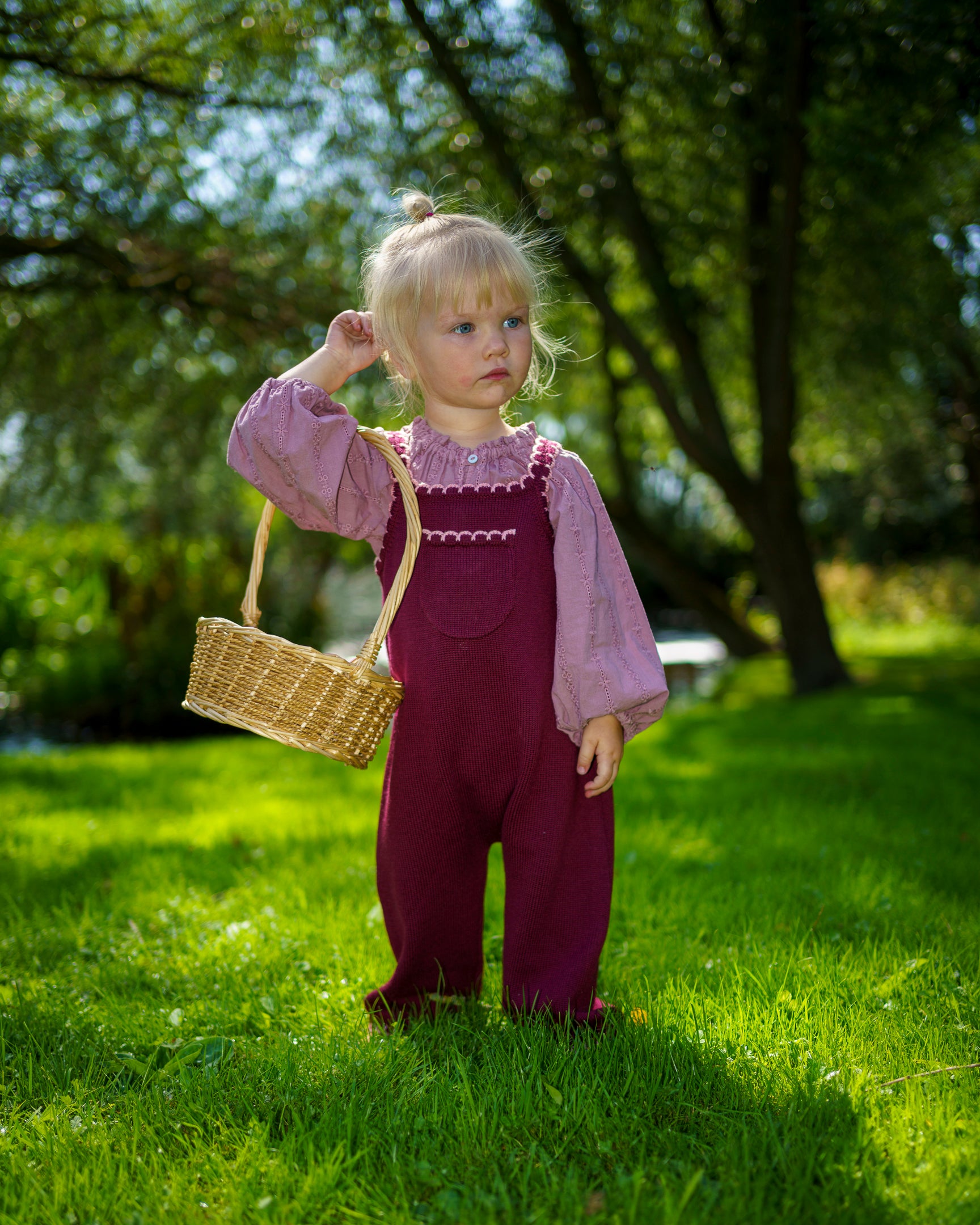 plim purple knitted merino wool dungarees childrens