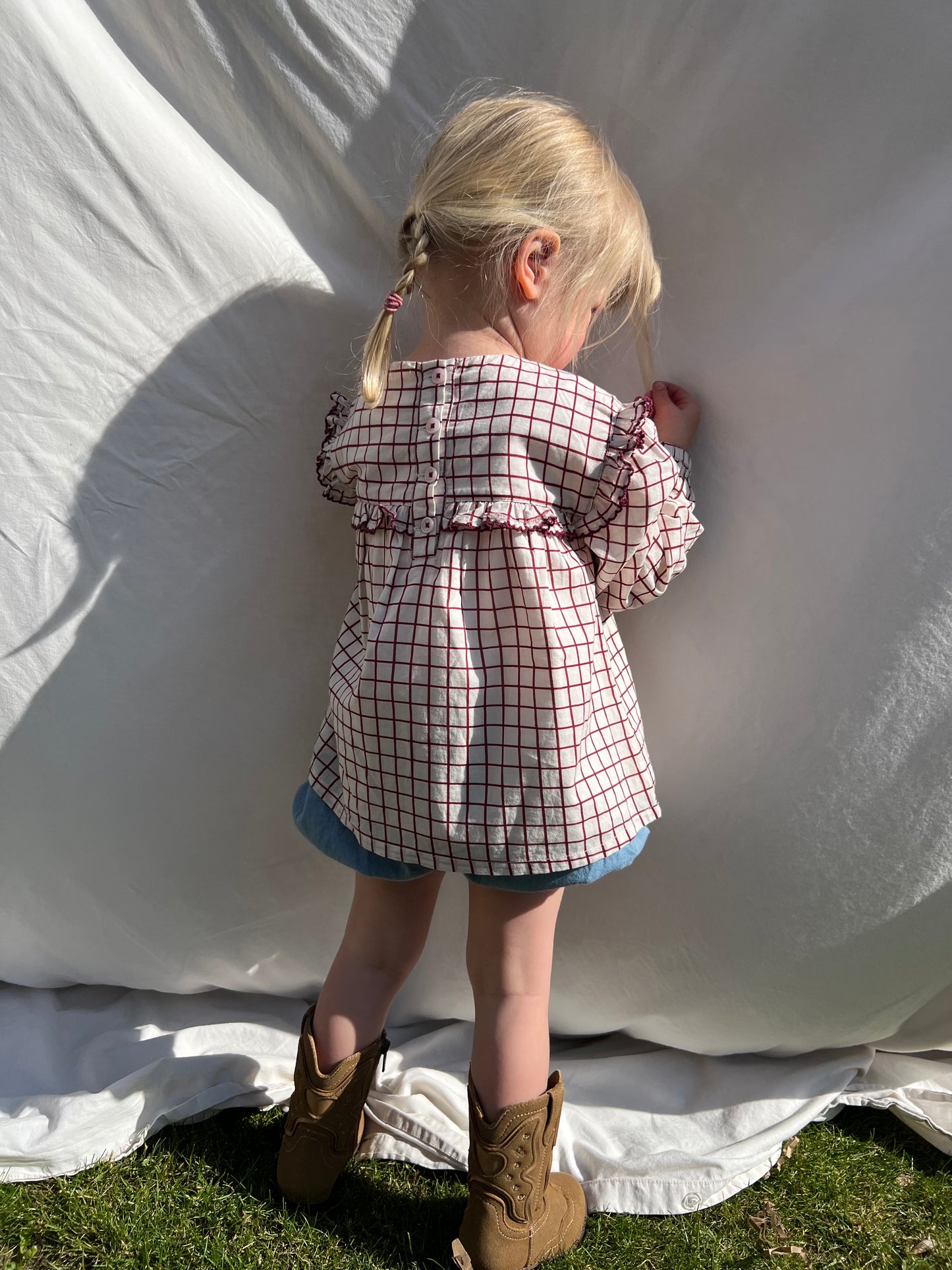 girls vintage frill organic cotton blouse
