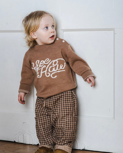 childrens western vintage cowboy jumper brown