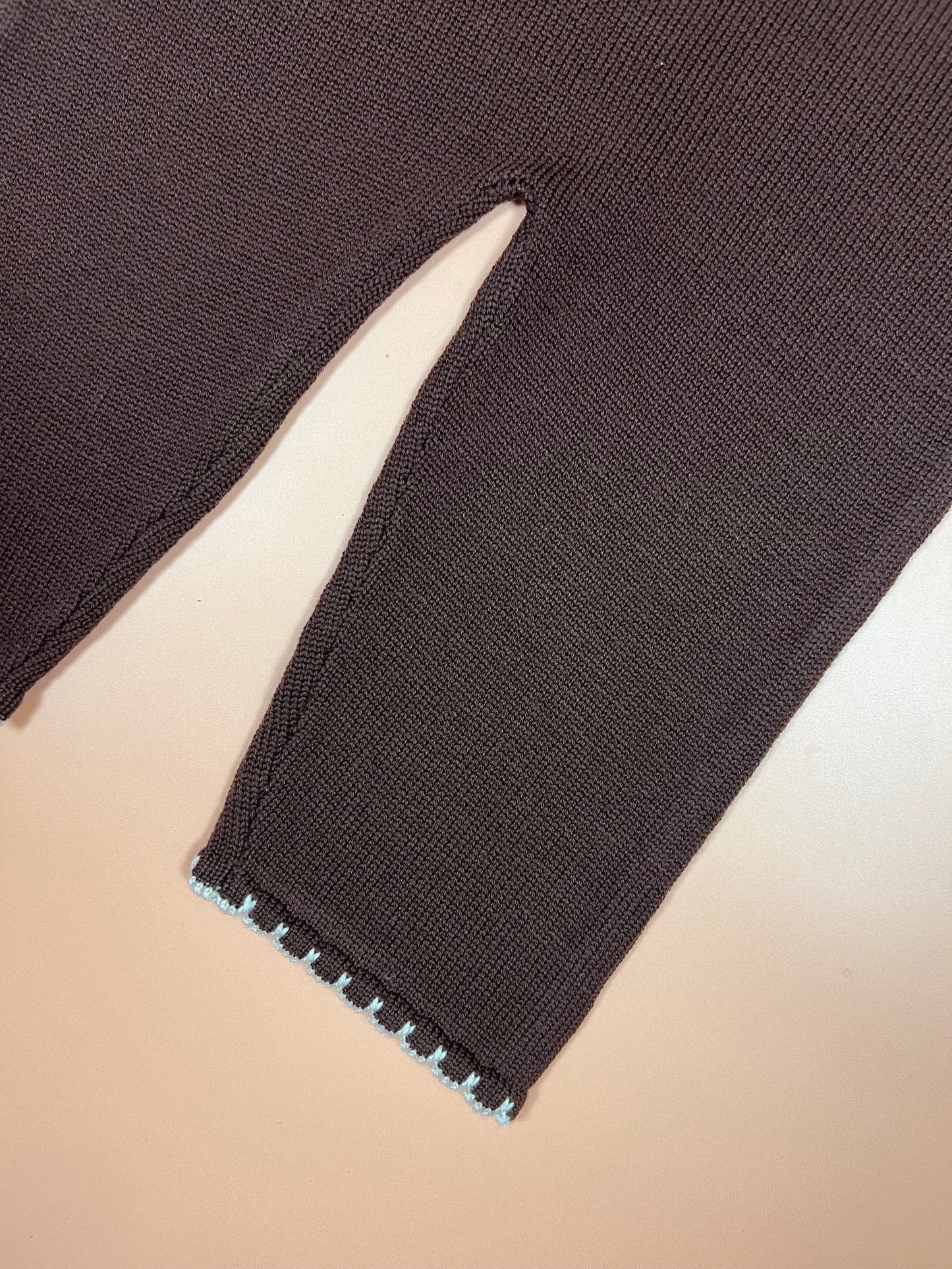 Childrens brown merino wool scallop dungarees 