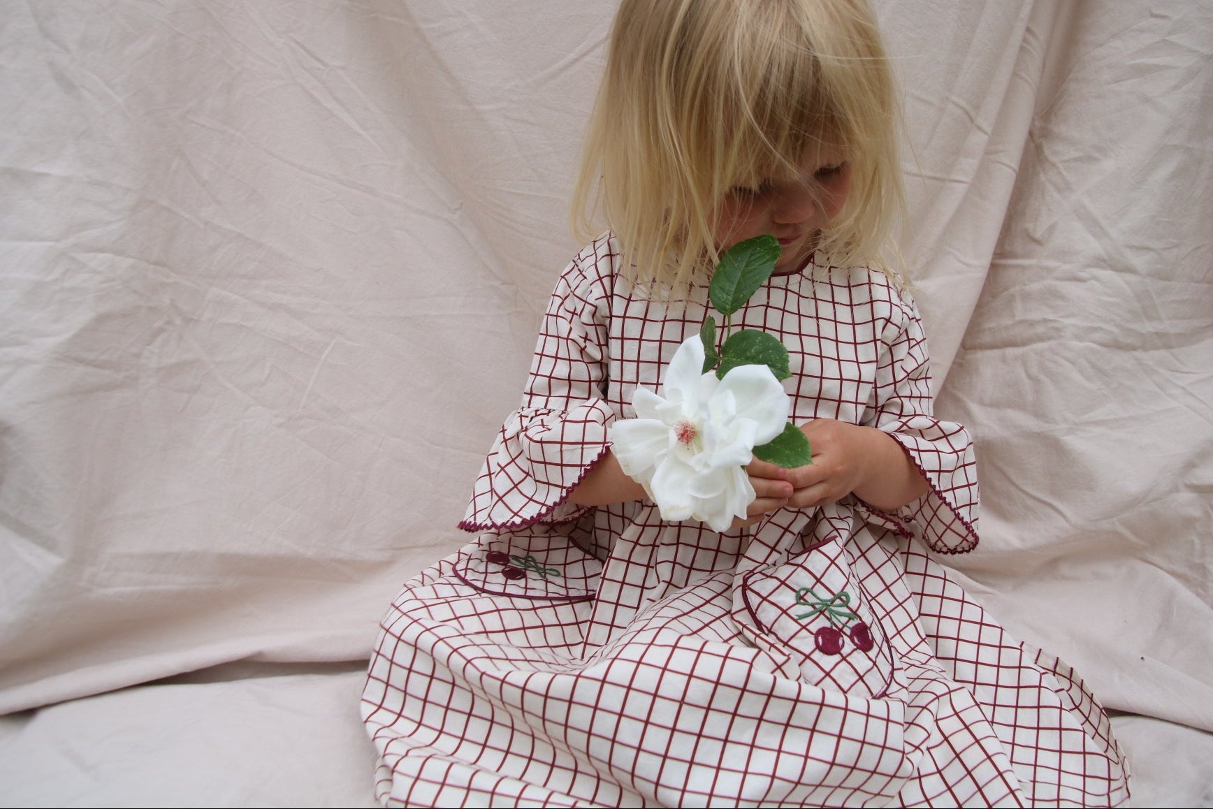 organic cotton dresses for girls with cherrys