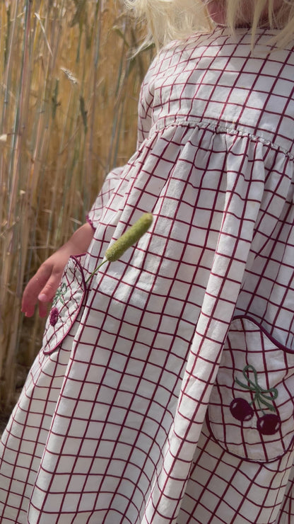 Organic Cotton Wild Cherry Pocket Dress